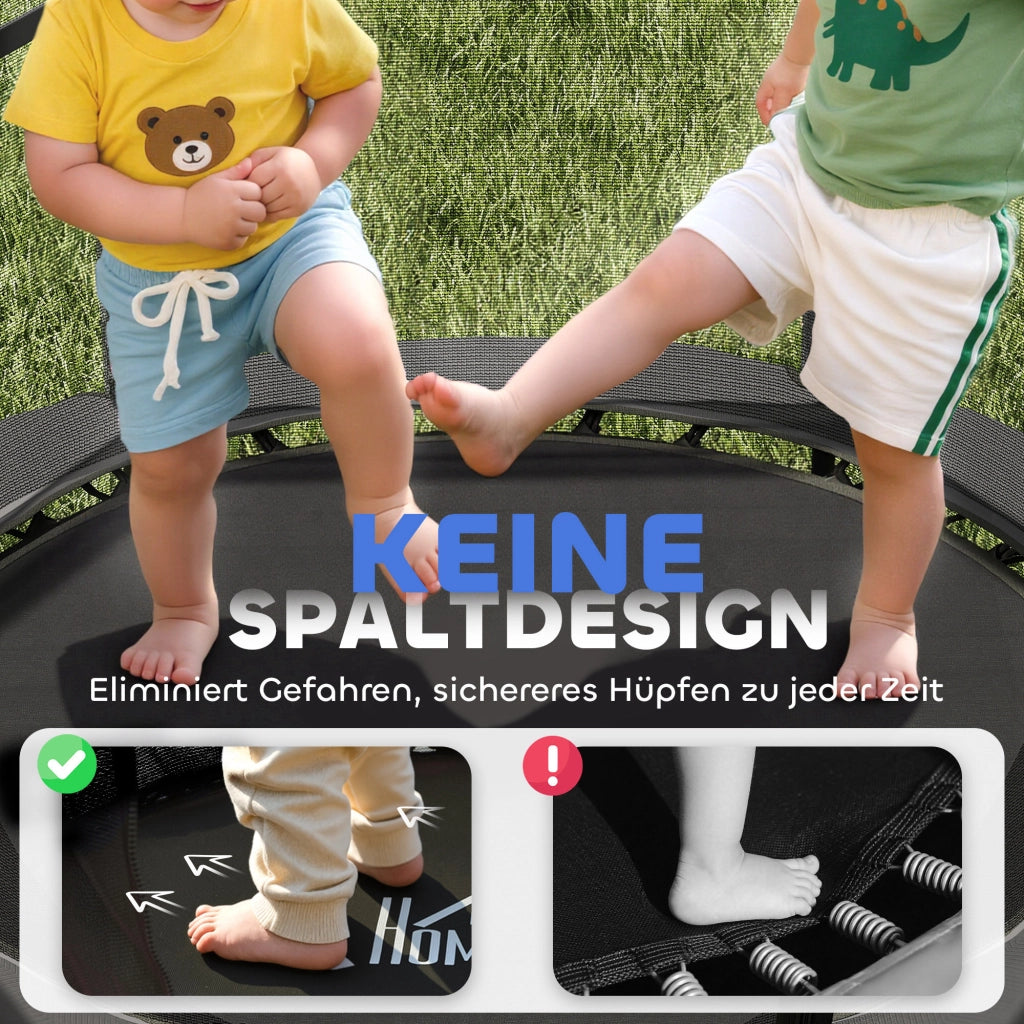Trampolino per Bambini ¨C Xylo ¨C ?140 cm con rete di sicurezza, acciaio e plastica, portata 50 kg, nero