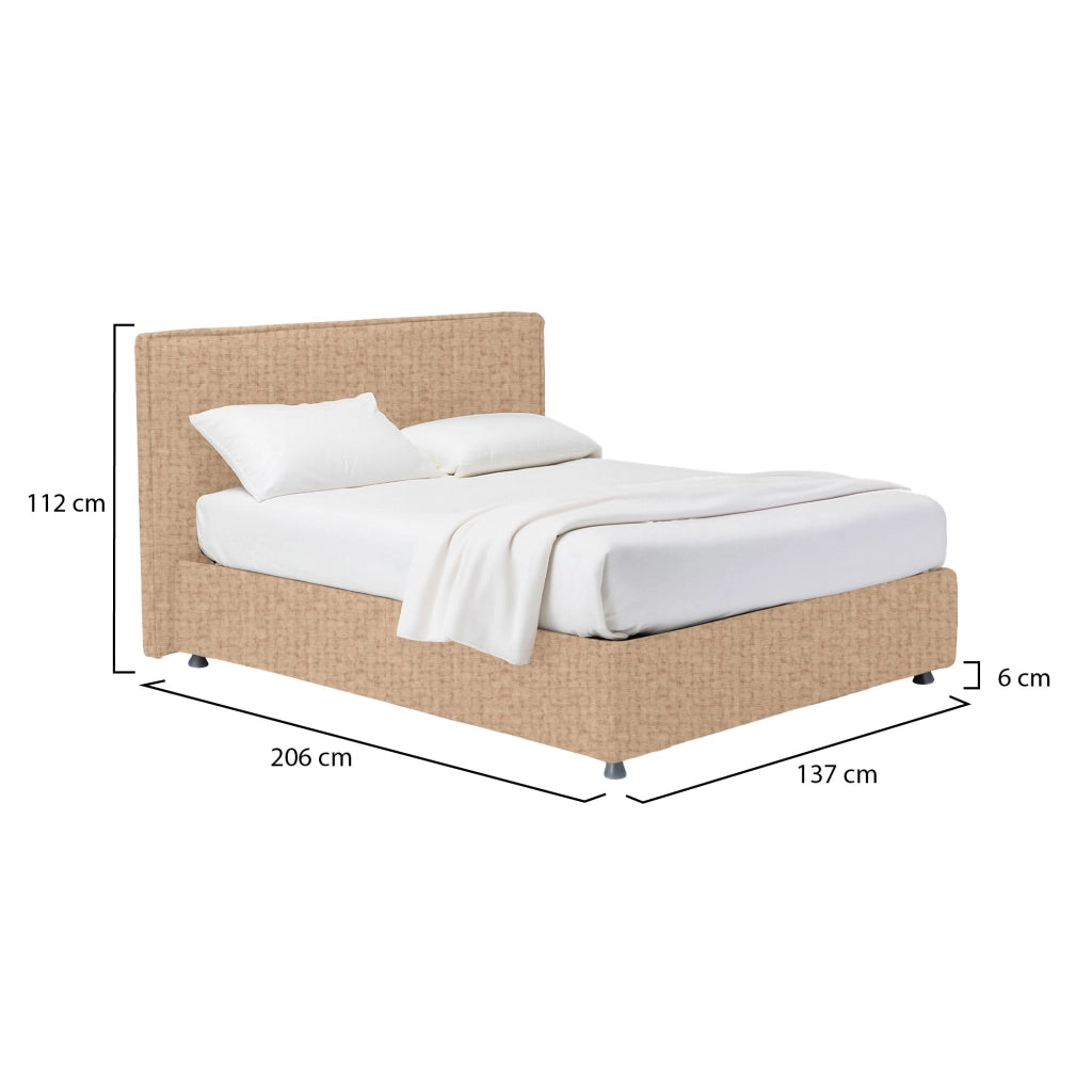 Gosport, Letto Piazza e Mezza Sfoderabile Made in Italy, Beige
