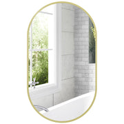 Specchio Ovale da Parete ¨C Xylo ¨C Cornice Alluminio Dorato 40x70cm