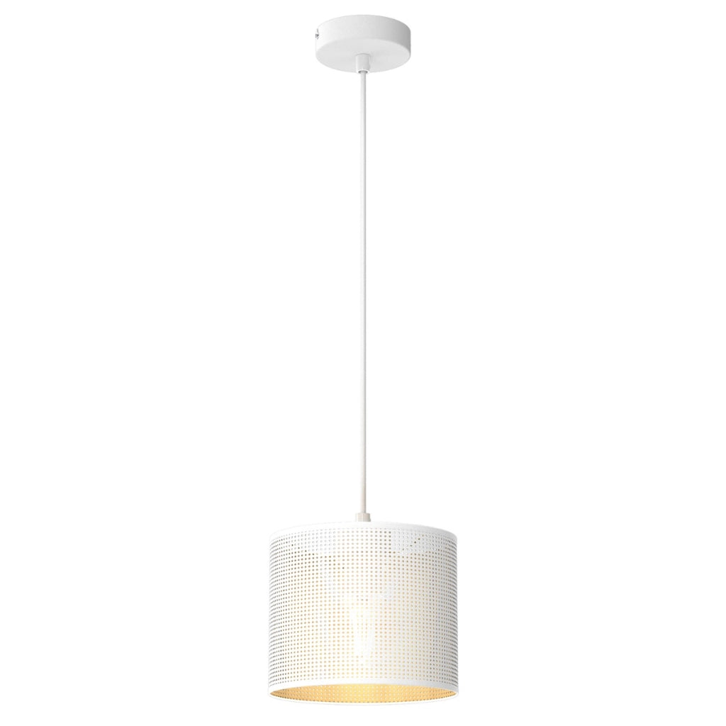 Lampada a sospensione Loft Shade bianca oro Ø18 E27