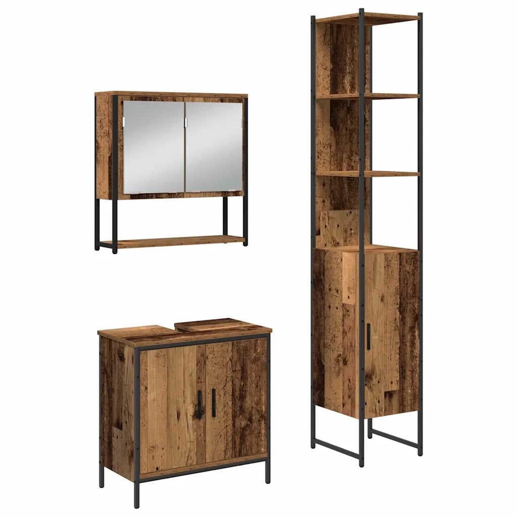 Set di mobili per il bagno 3 pcs Marrone Legno multistrato 3334360