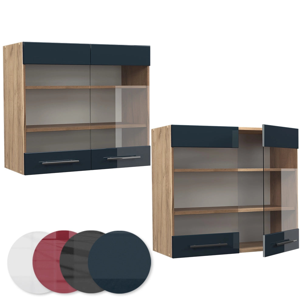 Vicco Mobiletti da cucina  Blu scuro lucido 80 cm