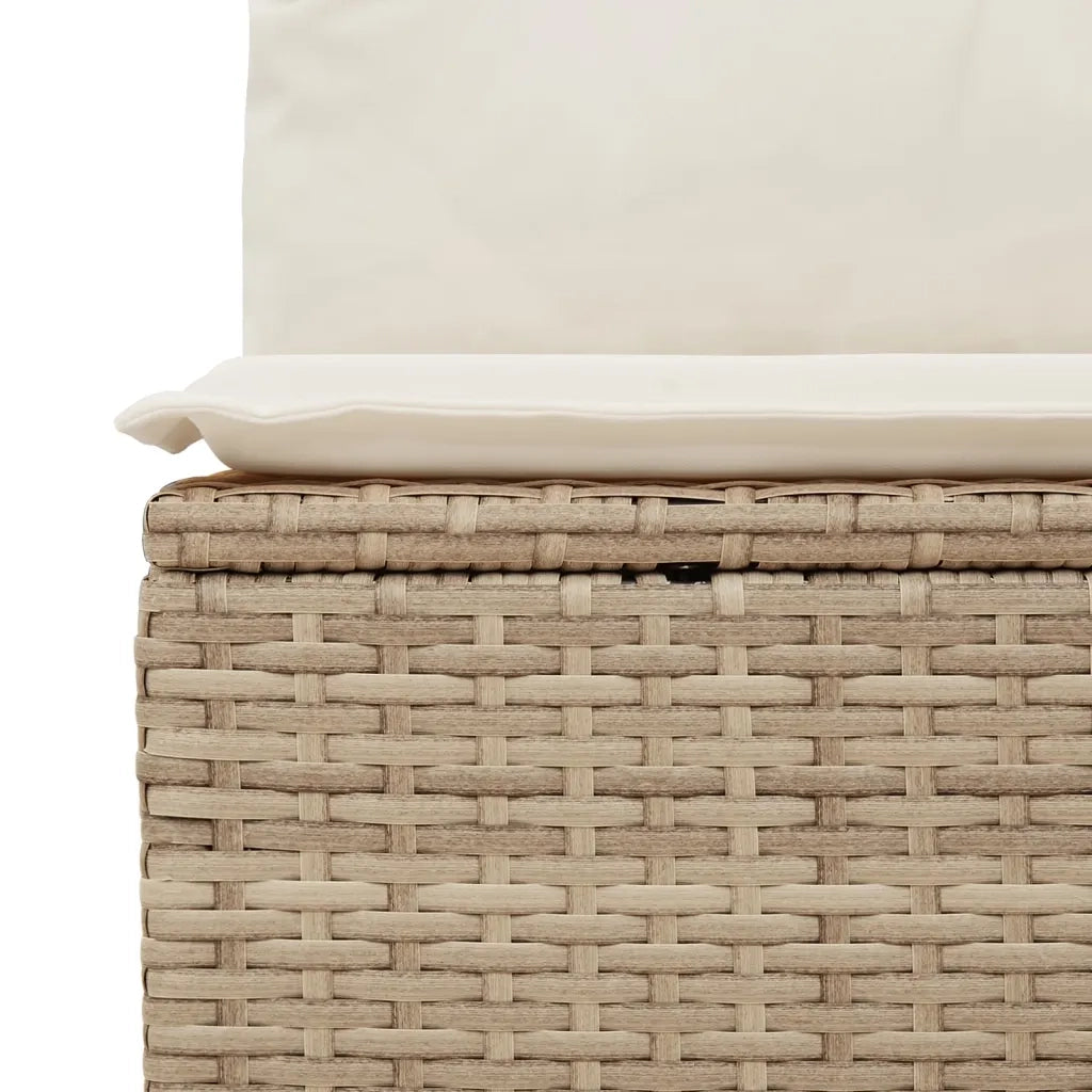Set Divano da Giardino 10 pz con Cuscini Beige in Polyrattan 3256142