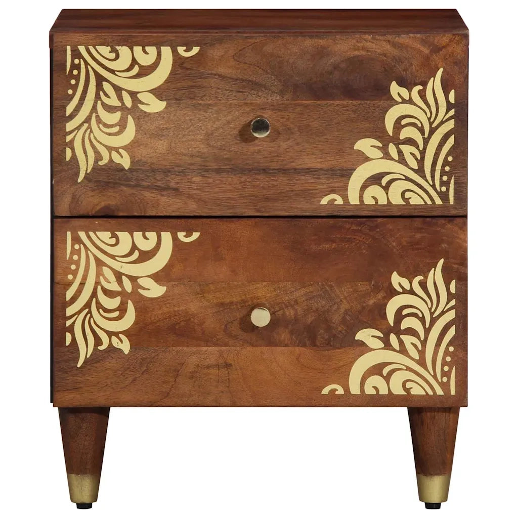 Set di 2 Comodini | Armadio da Notte | Mobiletto da notte Marrone miele 40 x 33 x 46 cm