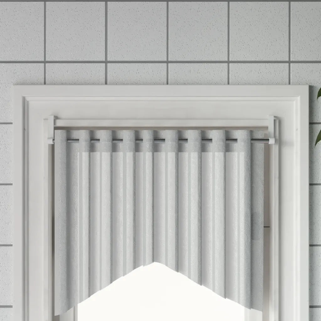 Binari per Tende 2 pz Bianco e Argento 40-60 cm Alluminio 154613