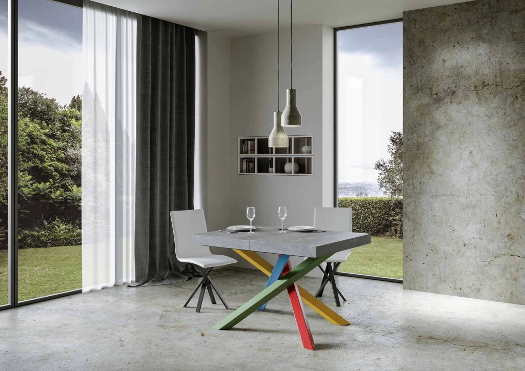 Tavolo allungabile 90x140/400 cm Volta cemento telaio 4/B