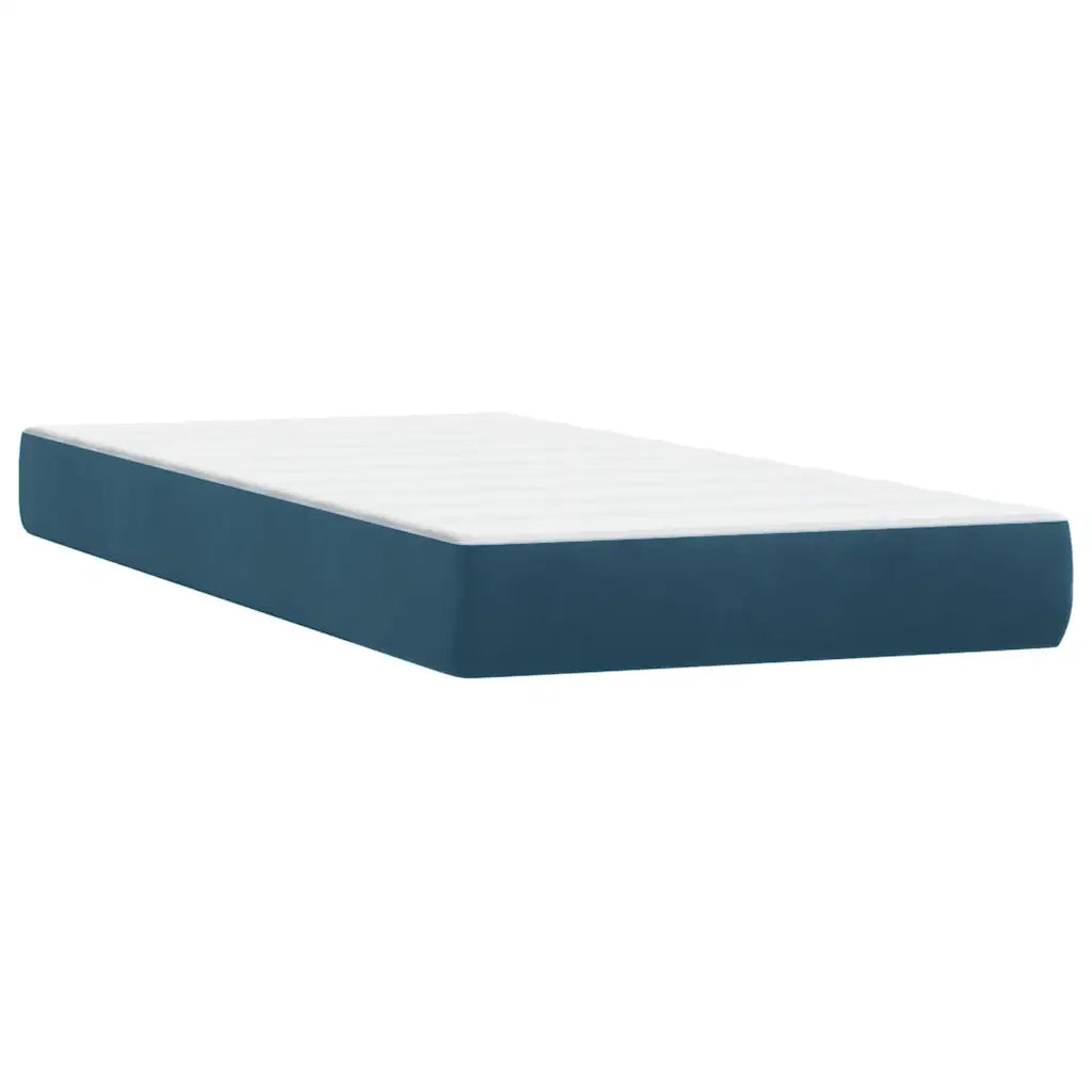Giroletto a Molle con Materasso Blu Scuro 80x220 cm Velluto 3316621