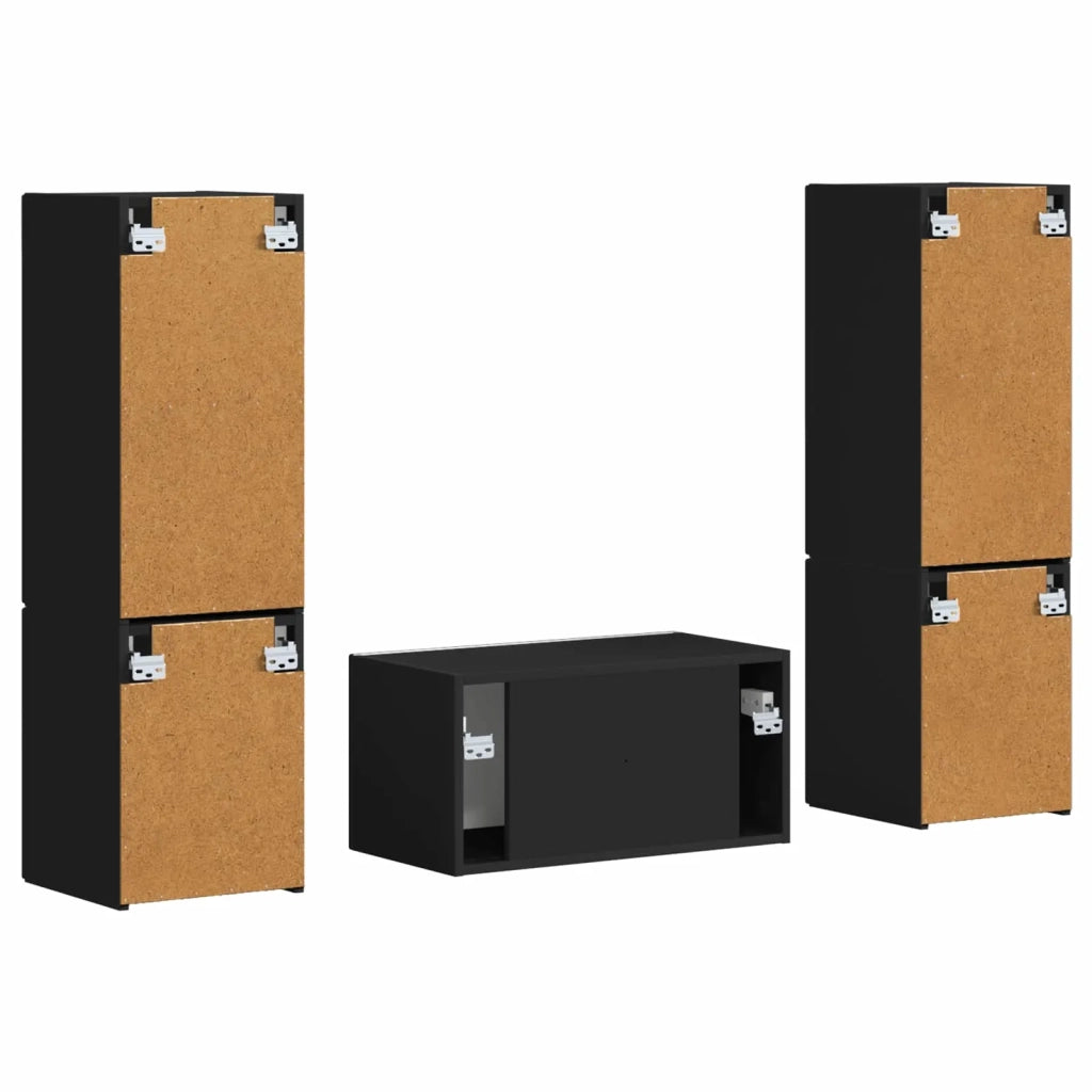 Set mobile TV 5 pcs Nero Legno multistrato 3409097