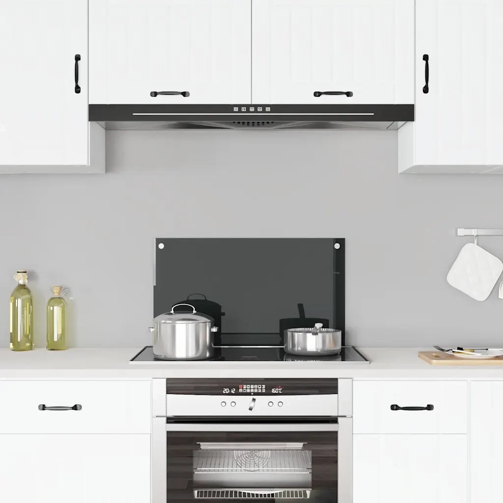 Paraschizzi per Cucina Nero 70x40 cm in Vetro Temperato 249481