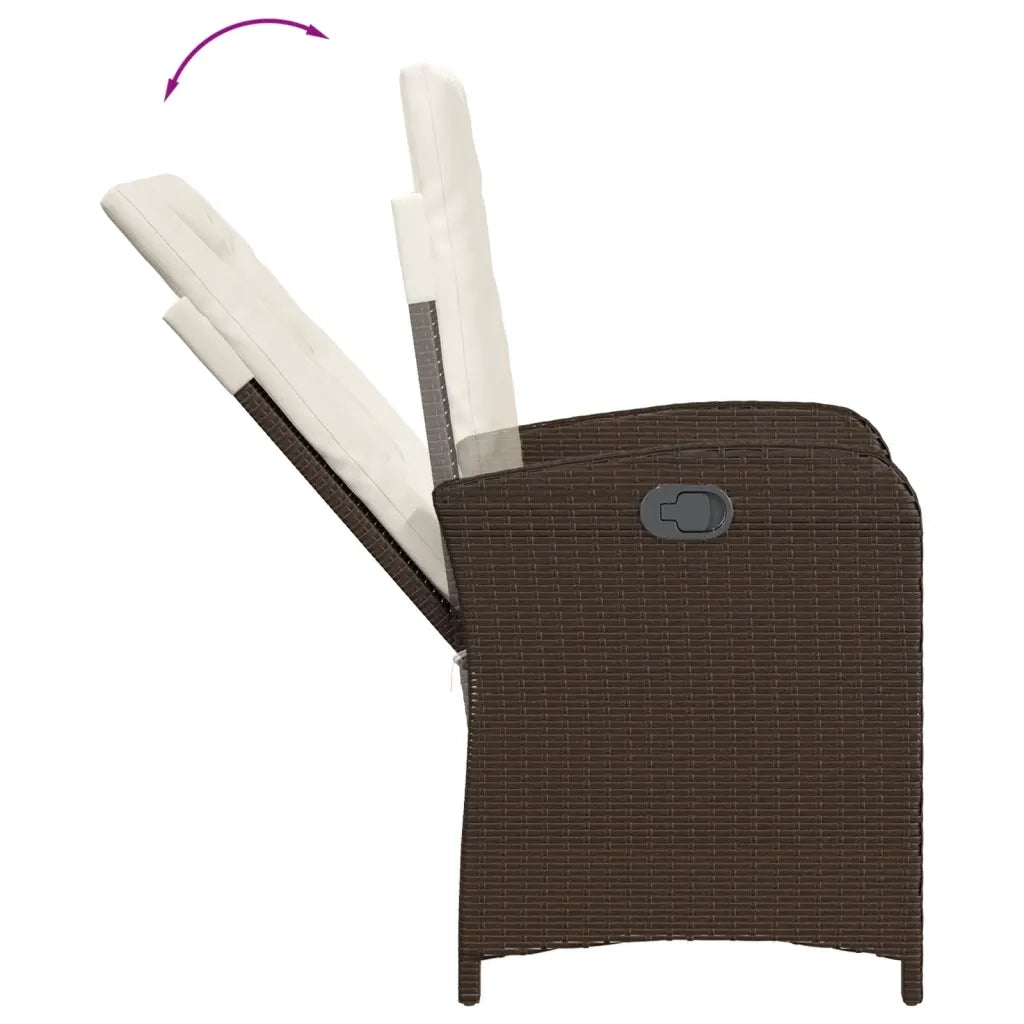 Set Bistrò 3 pz con Cuscini Marrone in Polyrattan 365178