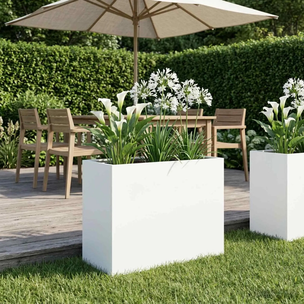 Vaso da giardino Bianco 60 x 30 x 50 cm 8005570