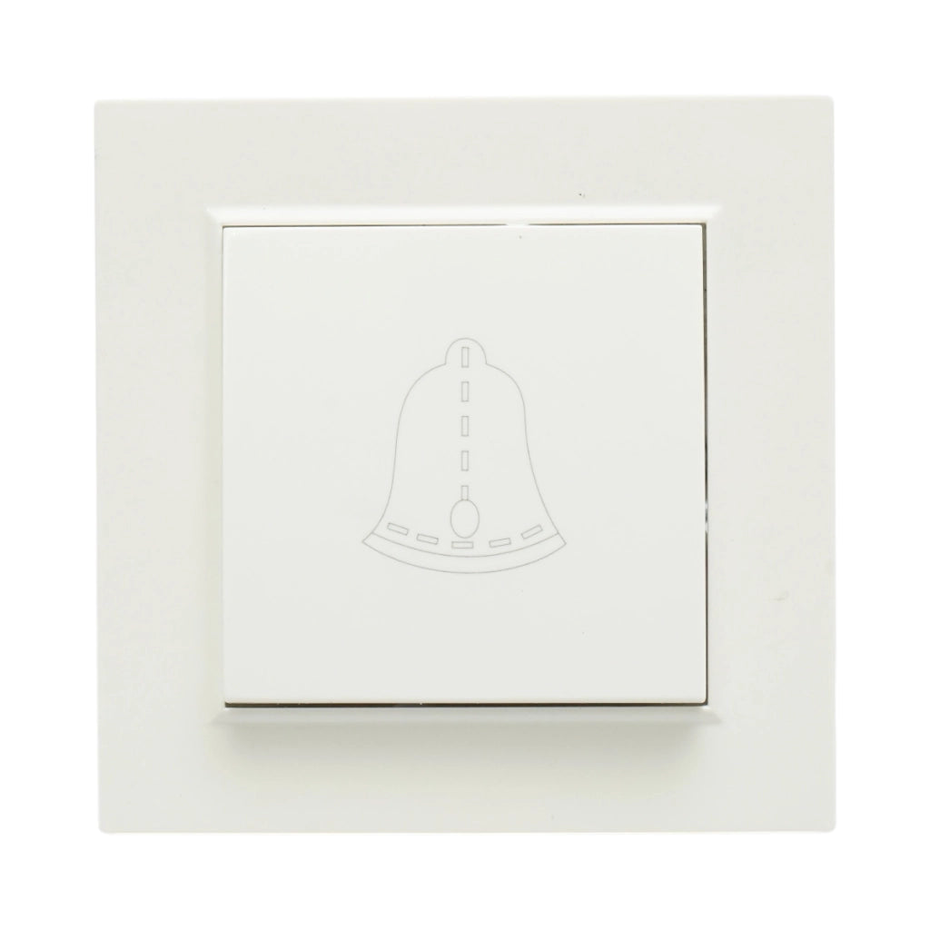 Interruttore campanello bianco da incasso 220V, 10AX, ABS 80x80mm
