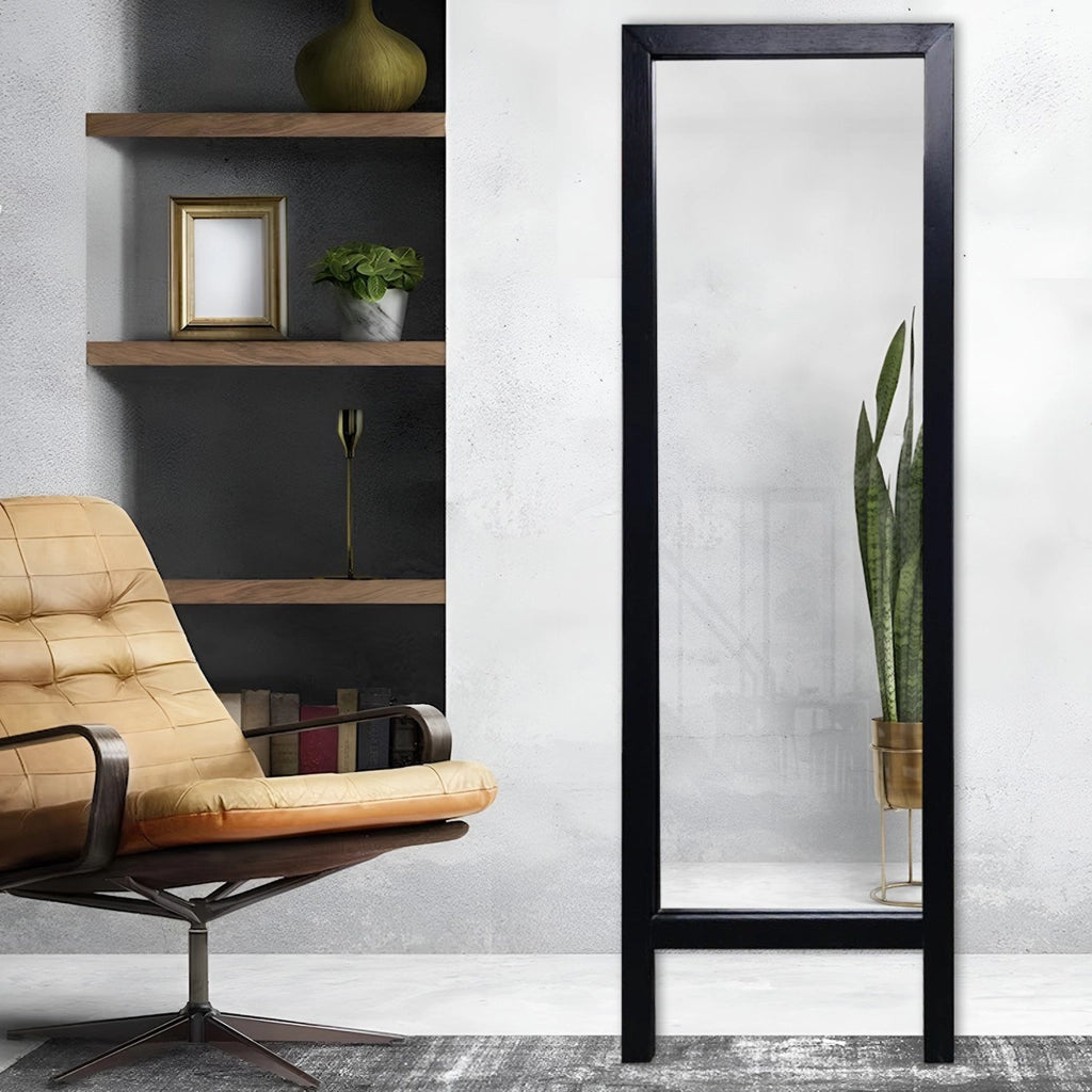 Crea, Specchio Forma Rettangolare, 45x145h cm Nero