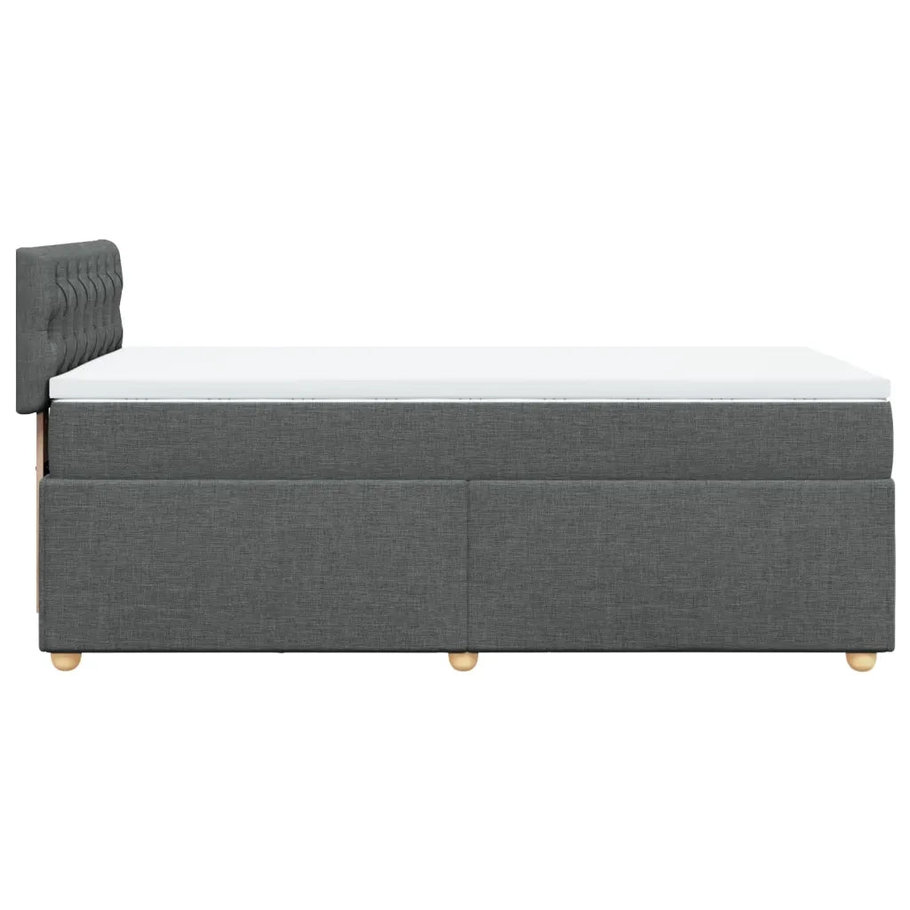 Giroletto a Molle con Materasso Grigio Scuro 90x200 cm Tessuto
