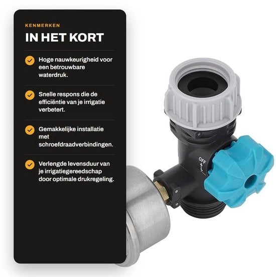 Regolatore di Pressione Acquosa con Alta Precisione - Valvola di Regolazione di Pressione Irrigazione Adattabile - Con Manometro - Facile da Utilizzare - Risposta Rapida - Supporta Effetto di Aspersione - Valvola di Regolazione di Pressione