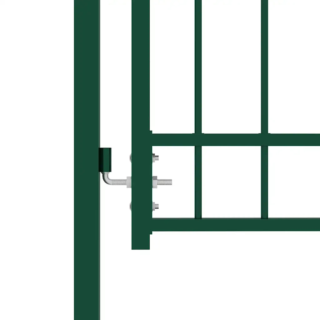 Cancello per recinzione Emmen con punte in acciaio 104x134,5 cm verde 146386