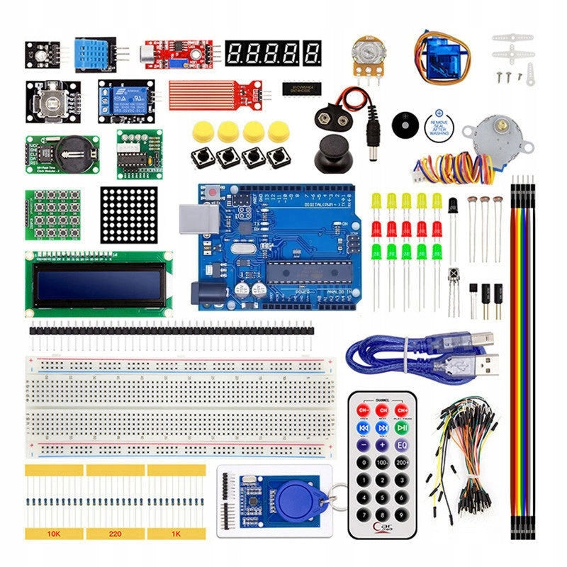 Kit di Avvio Programmazione Arduino XXL UNRR3 – Ideale per Principianti | Scheda UNO, Sensori RFID, Temperatura, Acqua