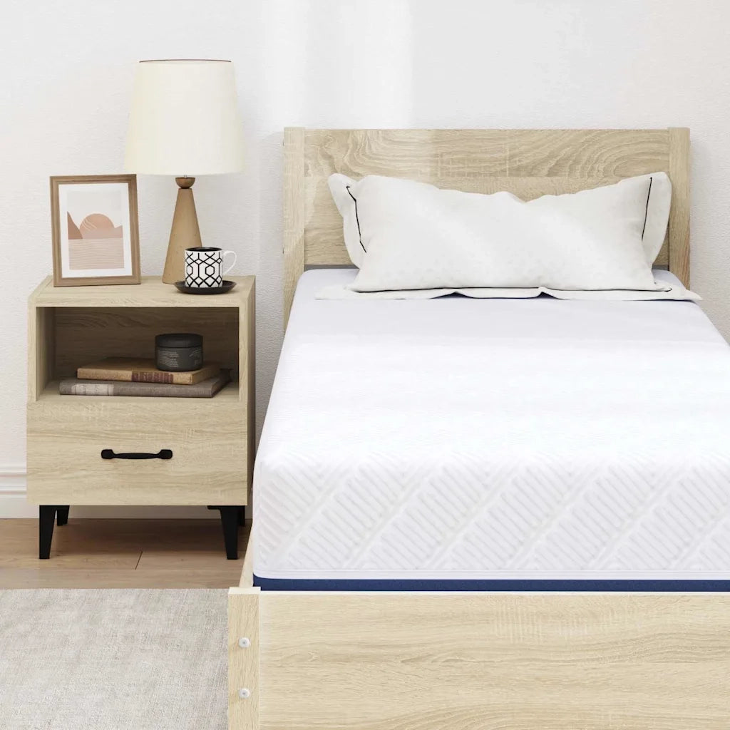 Materasso Bianco e Blu 70 x 200 cm Tessuto Jacquard 4106335