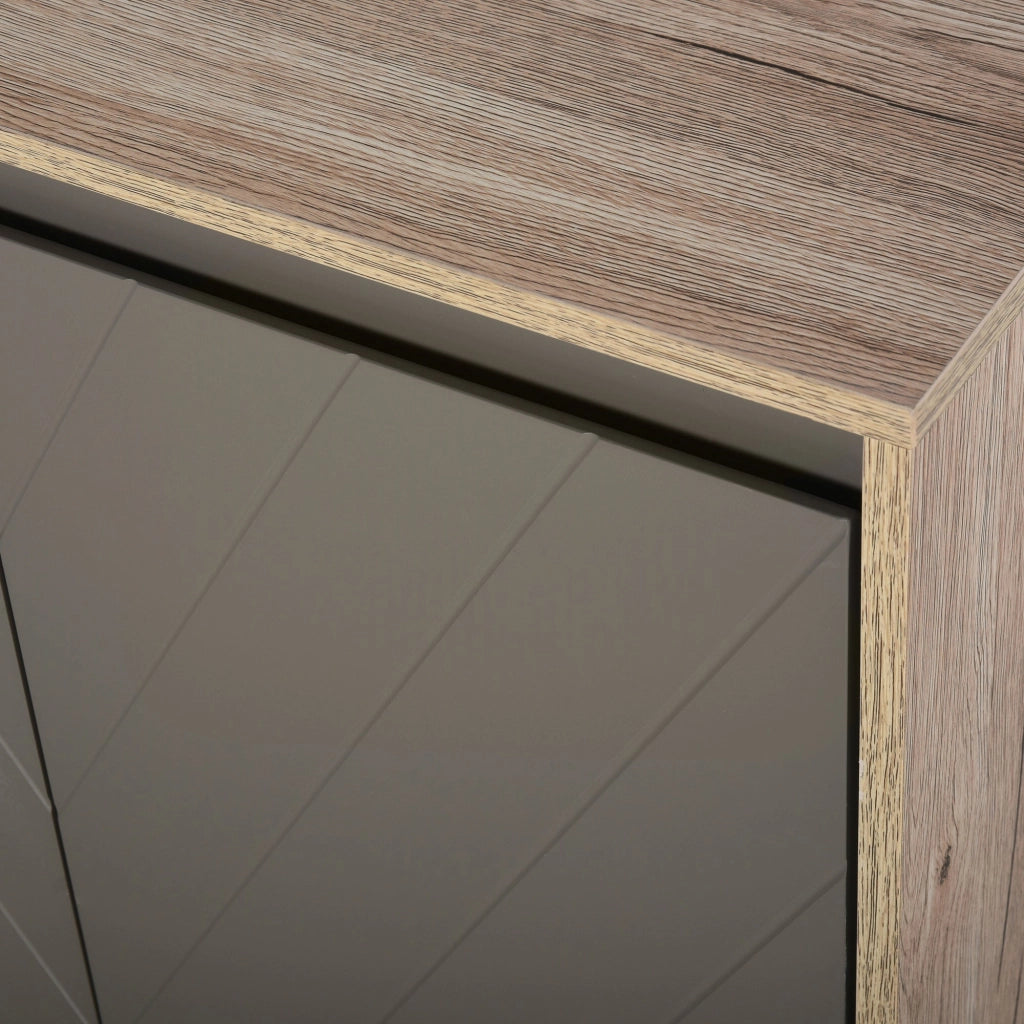 Mobile Sottolavello da Bagno 2 Ante 60x30x60 cm  Grigio e Rovere