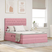 Letto con contenitore e materasso Rosa 140 x 190 cm Velluto 3372092