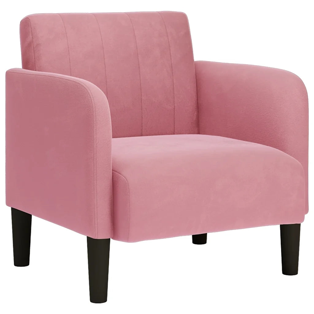 Divano Sedia con Braccioli Rosa 54 cm in Velluto 4100581