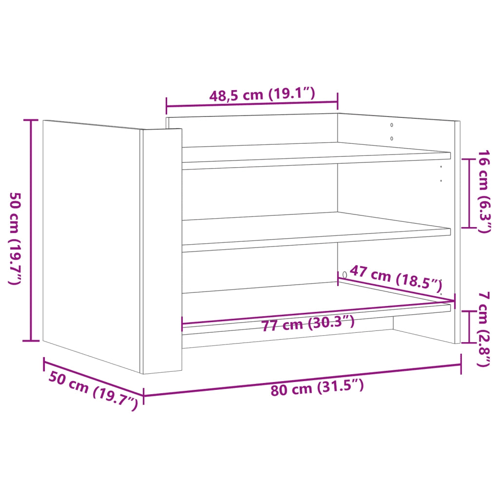 Tavolino salotto | Tavolino da caff¨¨ | Tavolino da Soggiorno Grigio Sonoma 80x50x50 cm Legno Multistrato