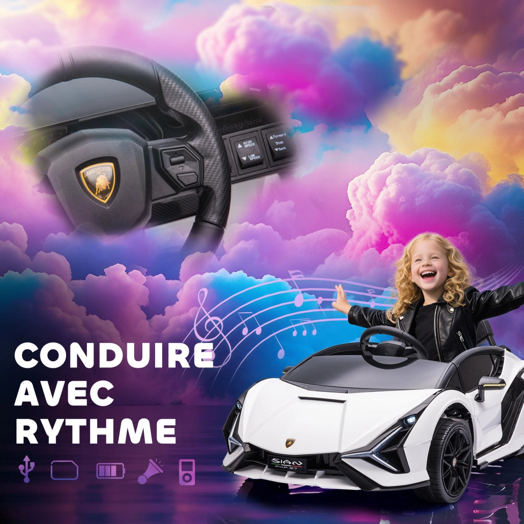 Auto elettrica per Bambini Lamborghini Sian ¨C Minimal ¨C Bianco
