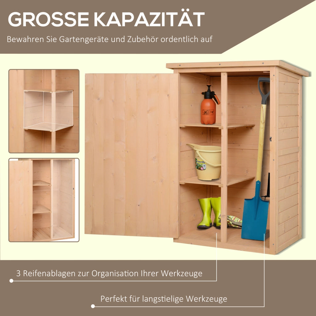 Capanno da giardino Capanno da giardino Capanno da giardino con mensole Capanno da giardino Capanno di stoccaggio per abeti da giardino in legno naturale 75 x 56 x 115 cm