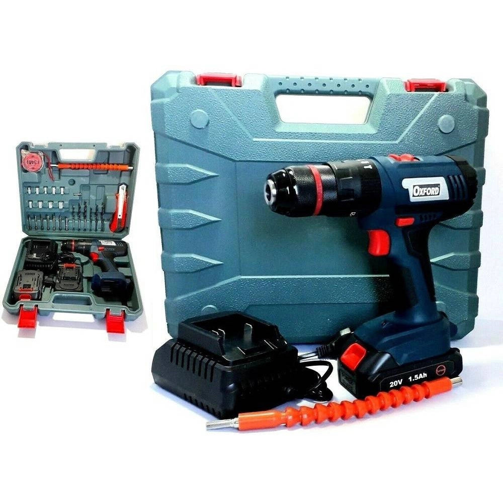 Trade Shop - Trapano Avvitatore A Batteria Litio A Percussione 20v Doppia Batteria + Valigia -