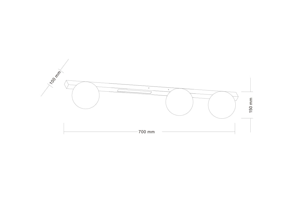 Plafoniera LUND Zuma Line nera sfere vetro 3xG9+LED
