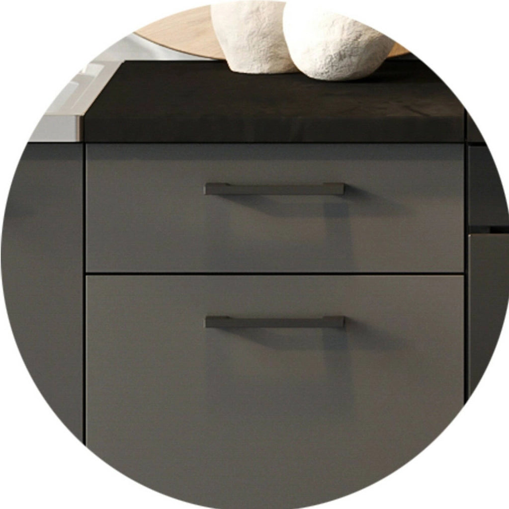 Cucinino Elettrodomestici non inclusi, Rostas, Cucina Modulabile, Nero Antracite