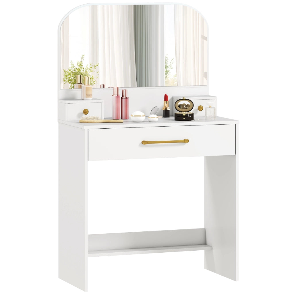 Toeletta con specchio e 3 cassetti ¨C Xylo ¨C Bianco compatto