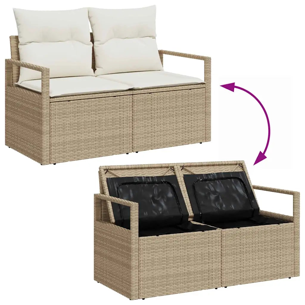Set Divano da Giardino 7 pcs Beige e Crema polyrattan 3356321