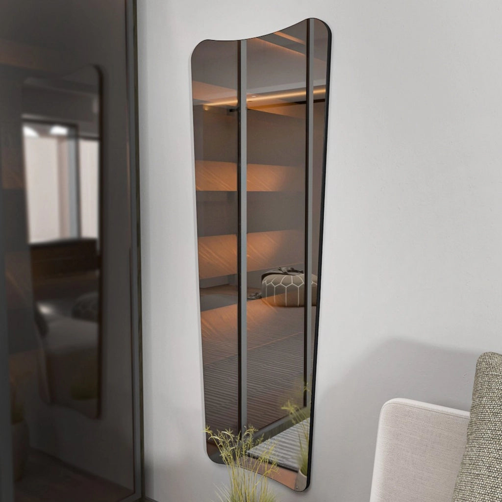 Cerano, Specchio Forma Rettangolare, 55x150h cm Nero