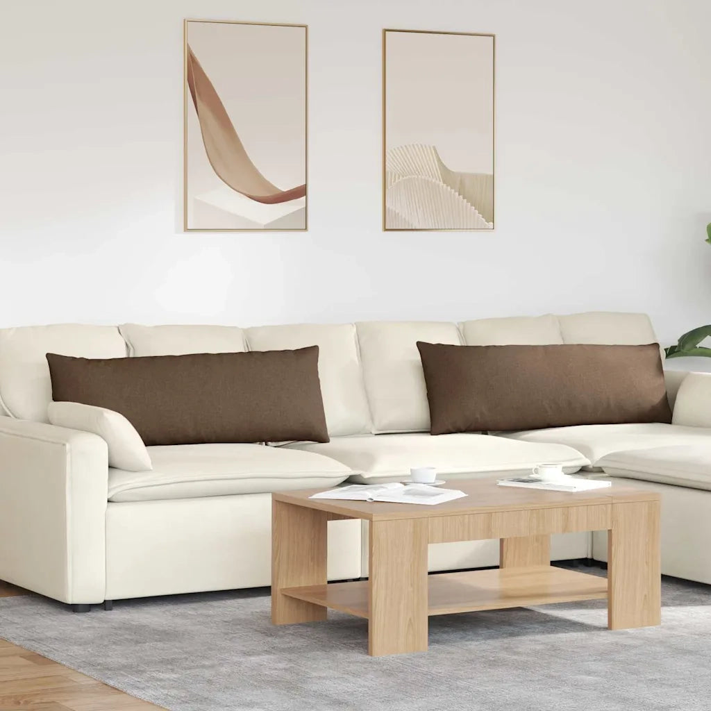 Cuscini da Divano 2 pcs Marrone 120 x 40 cm Tessuto 42013786