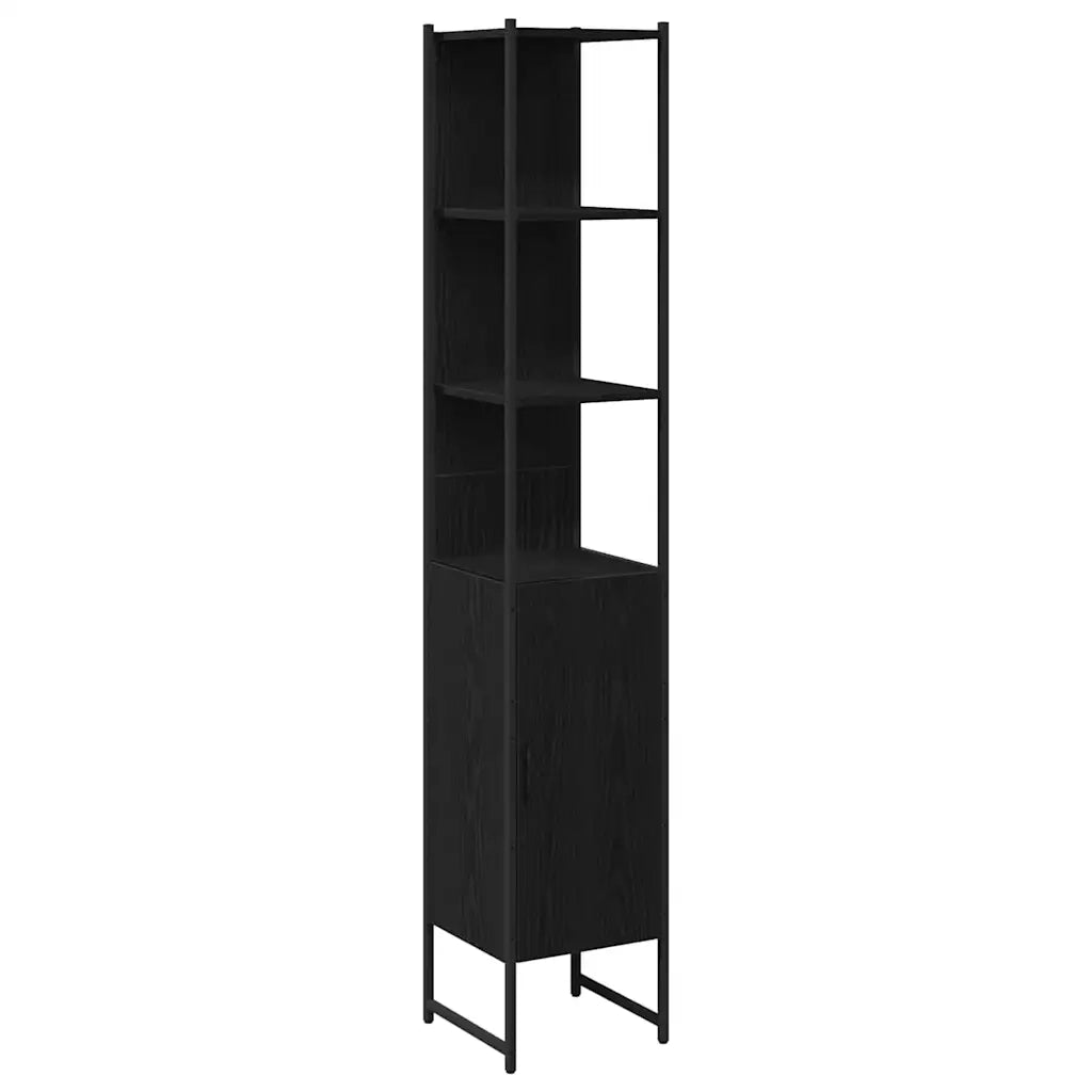 Set di mobili per il bagno 3 pcs Rovere Nero Legno multistrato 3334397
