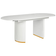 Tavolo da pranzo allungabile Bianco MDF lucido Piano del tavolo Meccanismo a foglia in stile glamour