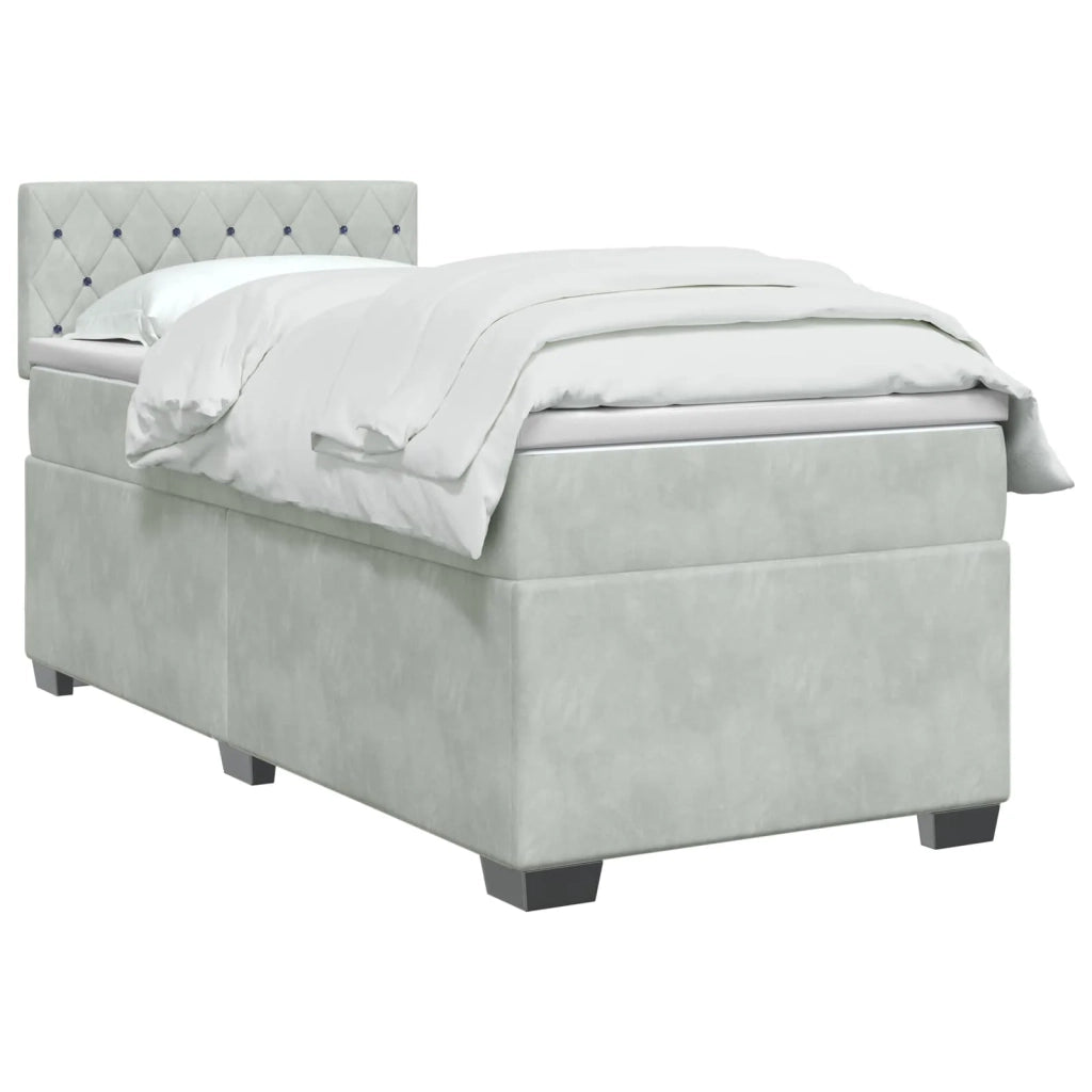 Letto box spring con materasso Grigio Chiaro 90 x 190 cm 3450614