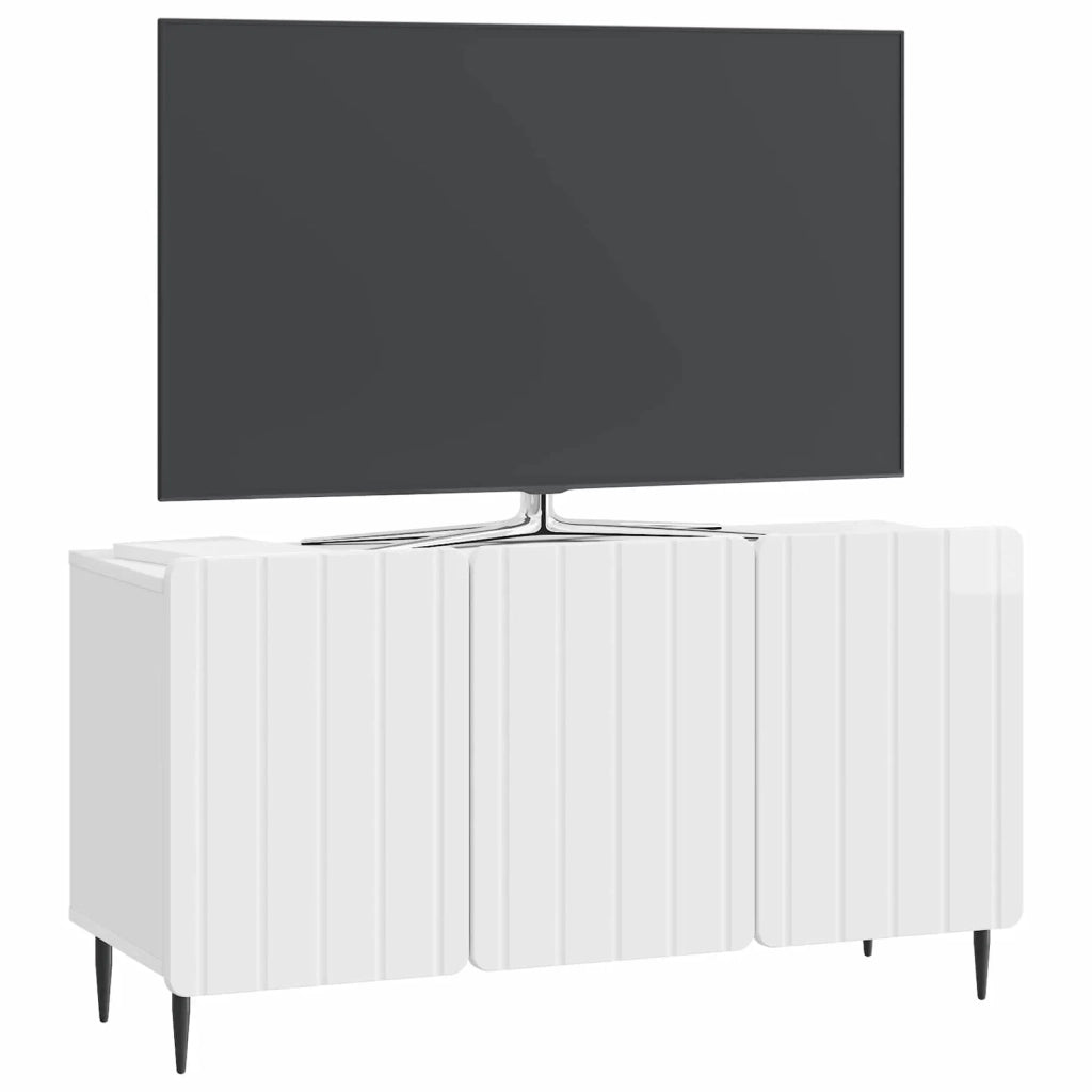 Mobile TV | Armadietto TV | Mobile Porta TV Bianco Lucido 99 x 34,5 x 52 cm Legno ingegnerizzato