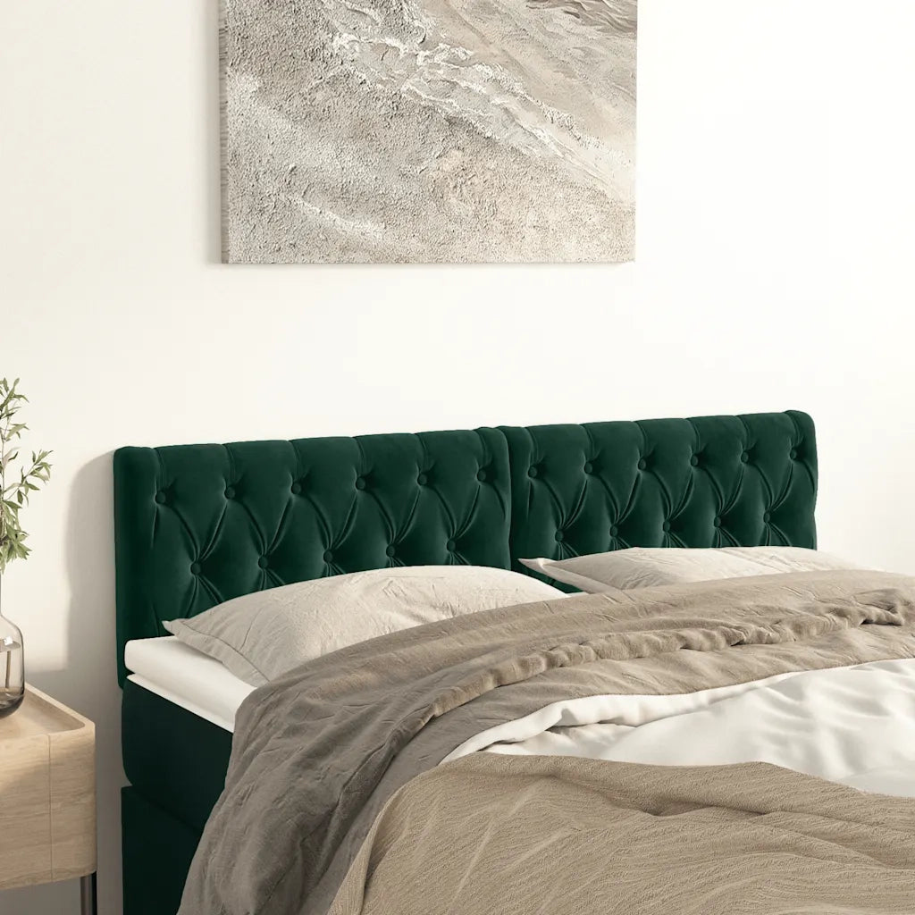 Testiera | Testata Verde Scuro 160x7x78/88 cm in Velluto