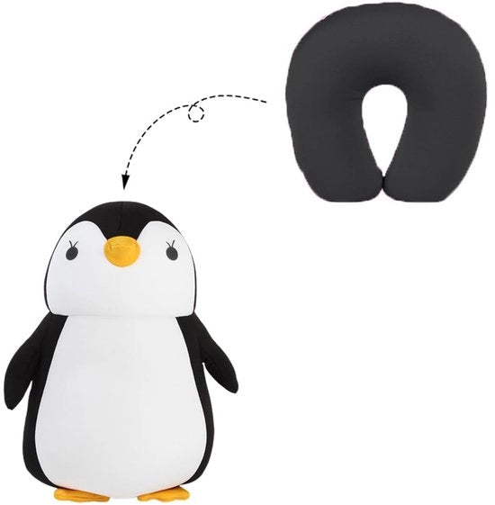 Cuscino U-vormato 2-in-1 - Adatto a Bambini/Adulti - Leggero - Supporto morbido - Ideale per Viaggi in Aereo/Kamper - Comfort per Viaggi