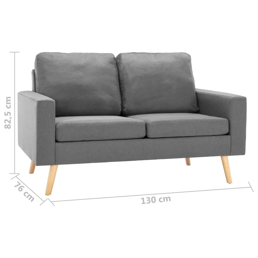 Set di Divani 2 pz in Tessuto Grigio Chiaro 3056614