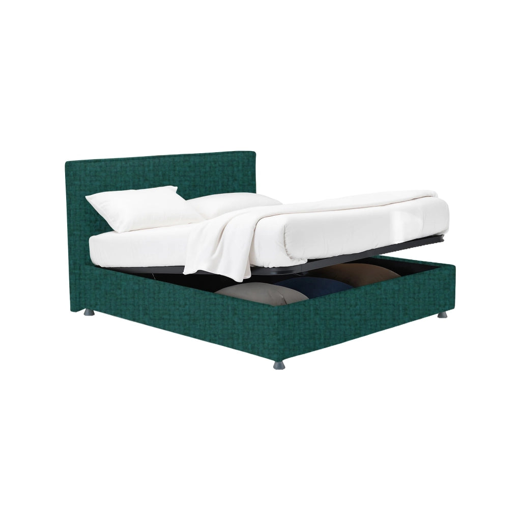 Bracknell, Letto Singolo Sfoderabile Made in Italy, Verde Petrolio