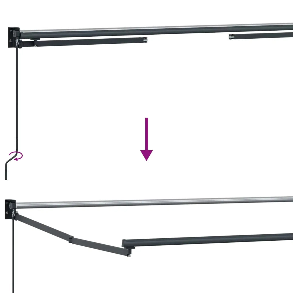 Tenda retrattile Antracite e Bianco 2,5 x 2 m