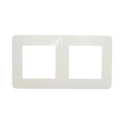Cornice doppia bianca in PC per presa e interruttore 150x83 mm