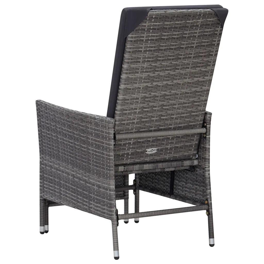 Set Divani da Giardino 2 pz con Cuscini in Polyrattan Grigio 310233