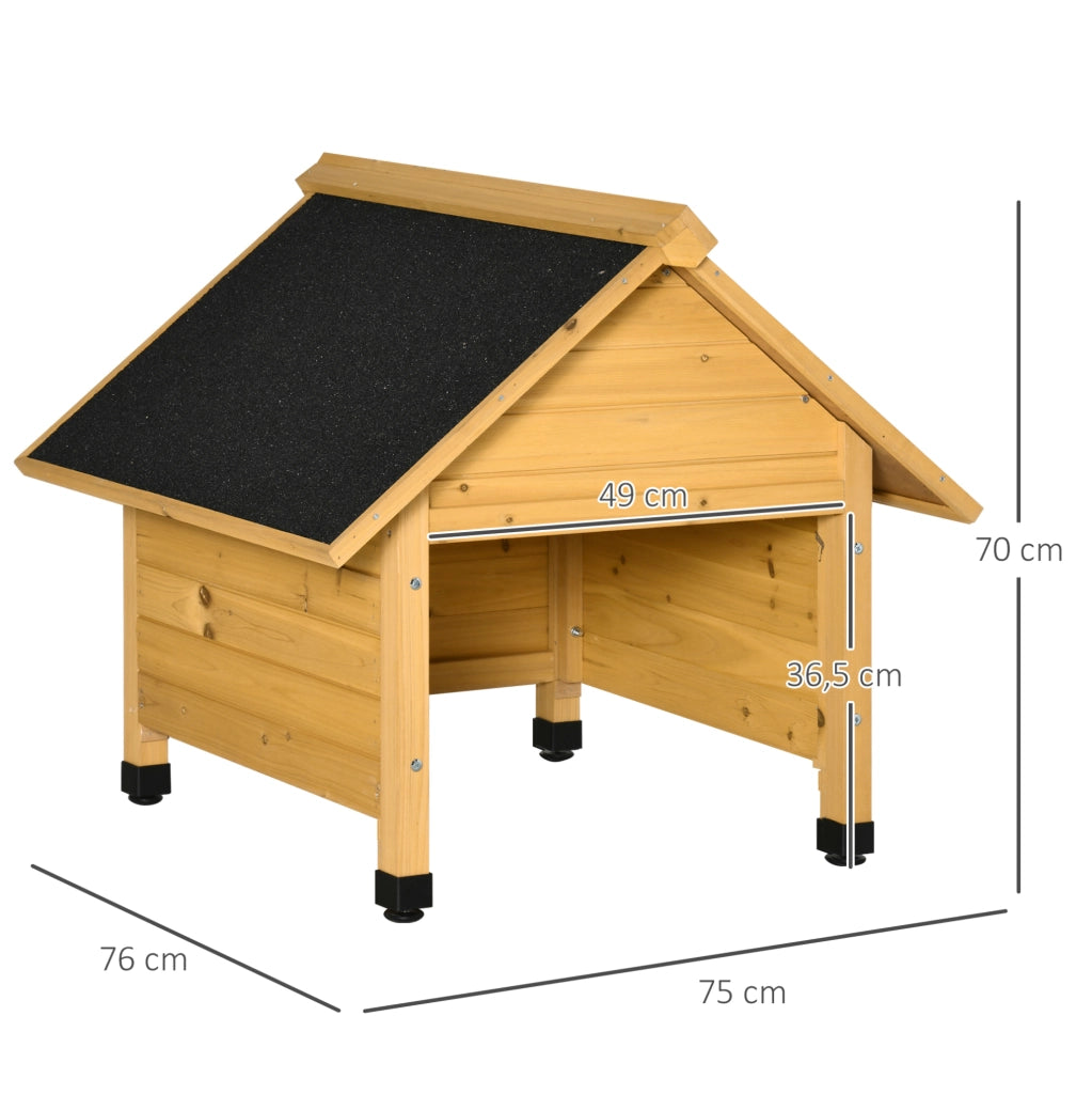 Tettoia per robot rasaerba 75x76x70 cm gialla in legno con tetto impermeabile