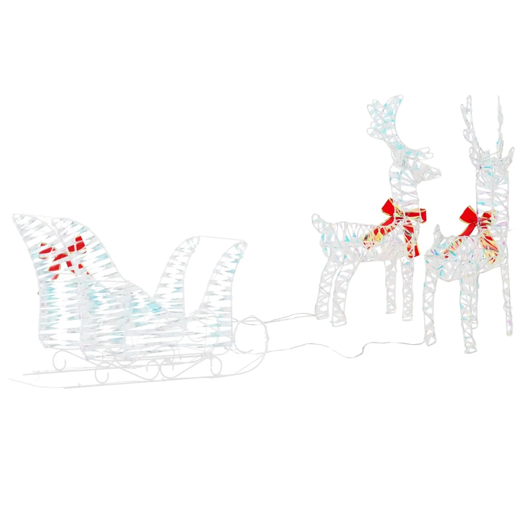 Slitta trainata da renna Bianco caldo 30 x 12 x 54,5 cm PET 42018970