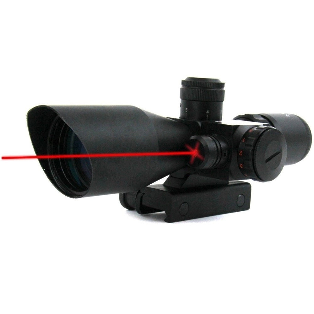 Trade Shop - Mirino Ottico Di Precisione Con Reticolo Illuminato 2.5-10x40 Puntatore Laser -