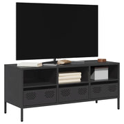 Mobile TV Nero 101,5x39x43,5 cm in Acciaio Laminato a Freddo 851322